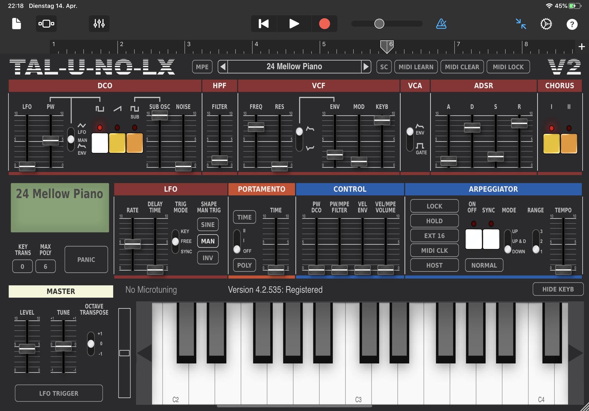 The TAL-U-NO-LX Juno 60 Emulation Is Available on IOS