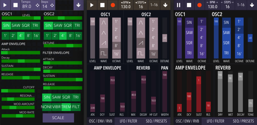 Development Screenshots of Xynthesizr