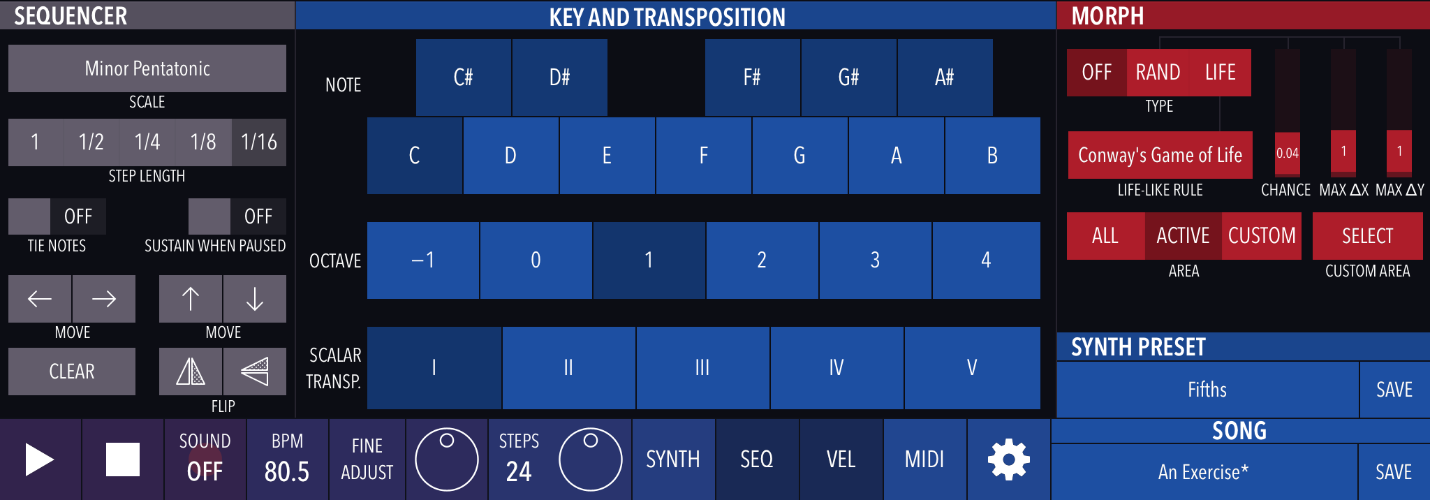 Seq Panel for Xynthesizr